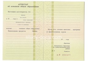 Аттестат за 9 класс 1995-2006 в Артёме